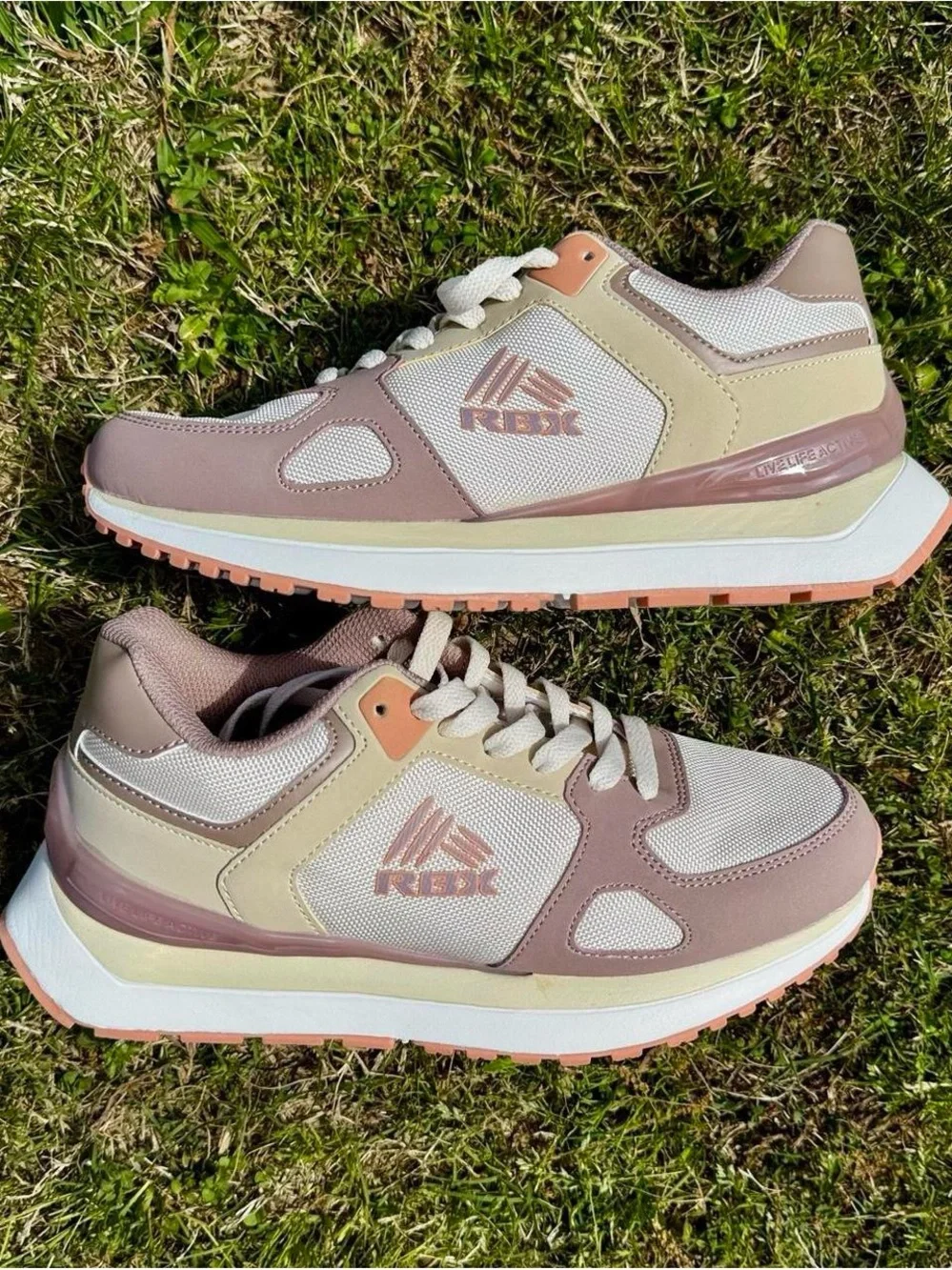 RBX Women's Pink and Cream Retro Runner Sneakers